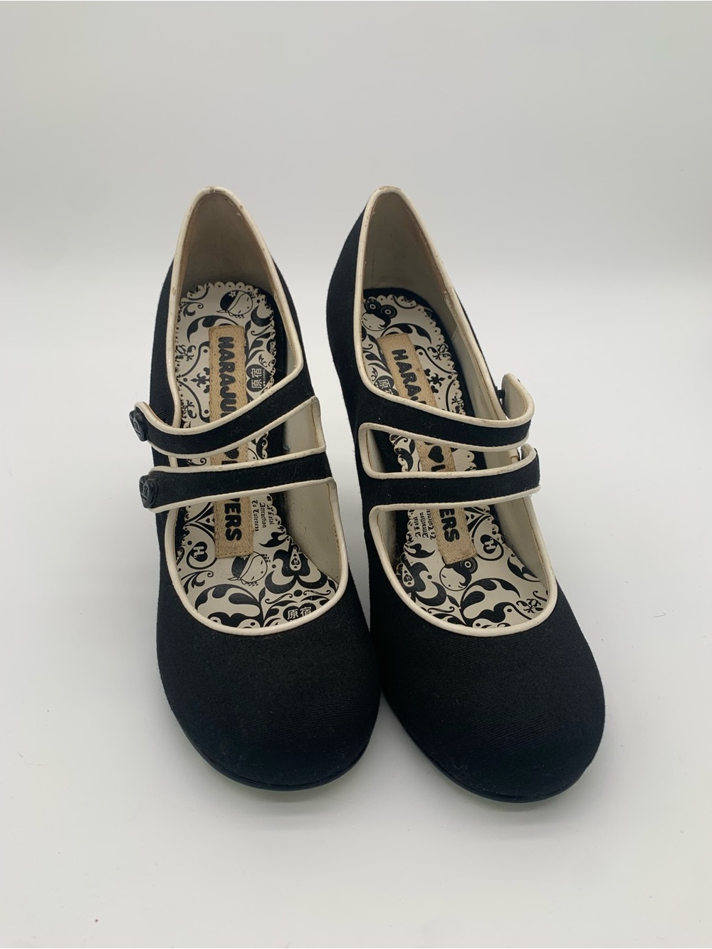 HARAJUKU LOVERS Double-Strap Black Mary Jane Pumps
